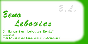 beno lebovics business card
